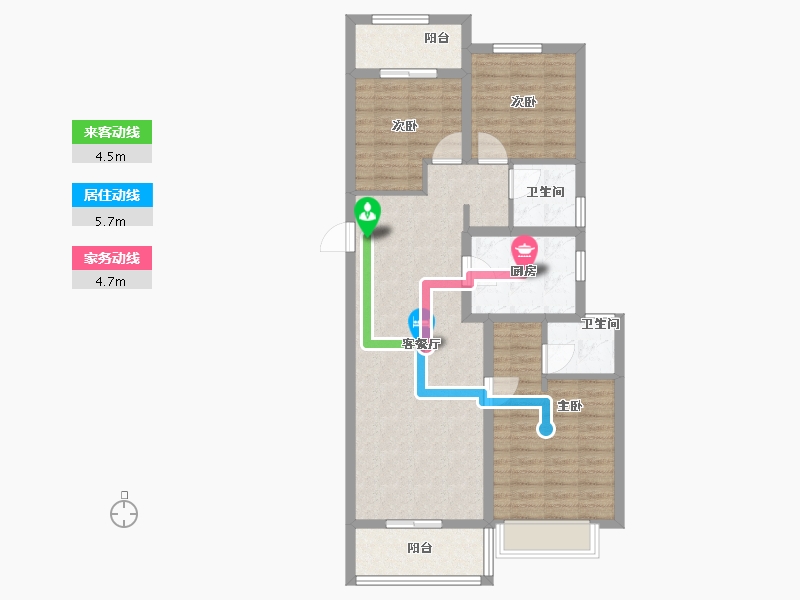 河南省-郑州市-清韵颐景苑-90.40-户型库-动静线