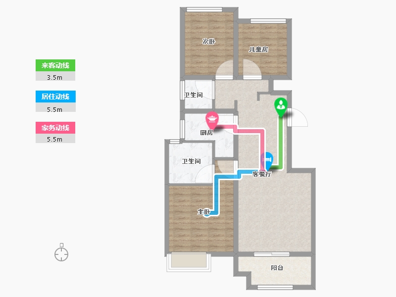 河南省-郑州市-金地正华·漾时代-84.00-户型库-动静线