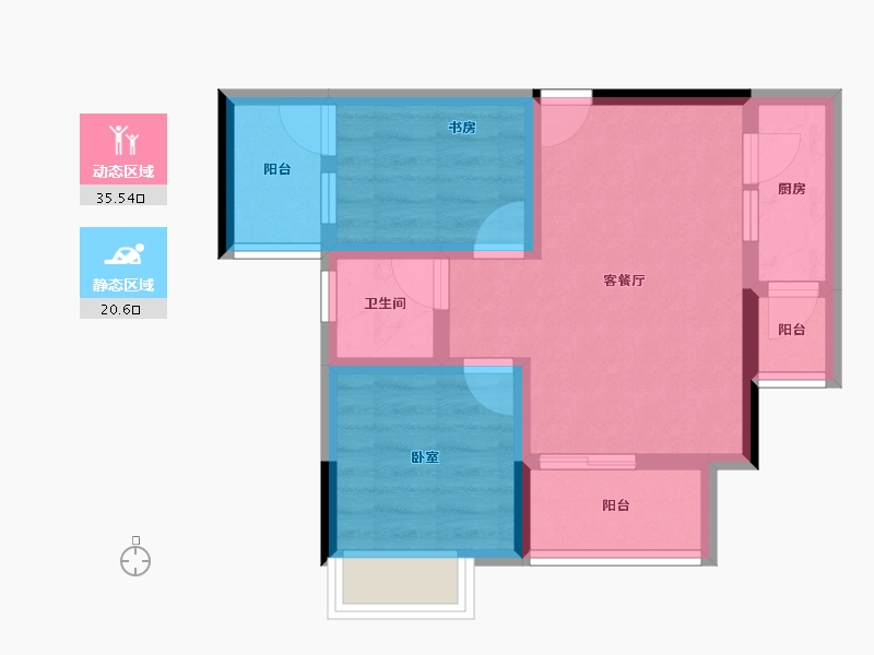 重庆-重庆市-丽都锦里-48.43-户型库-动静分区