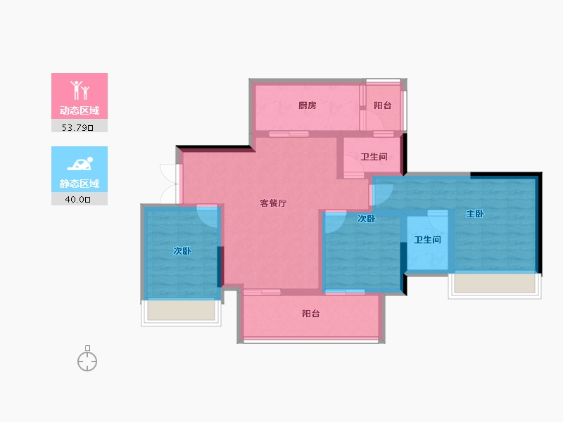 重庆-重庆市-海成金科印江府-82.34-户型库-动静分区