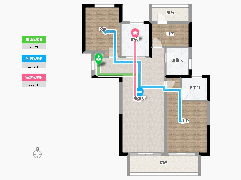 河南省-郑州市-东原·满庭芳-87.96-户型库-动静线