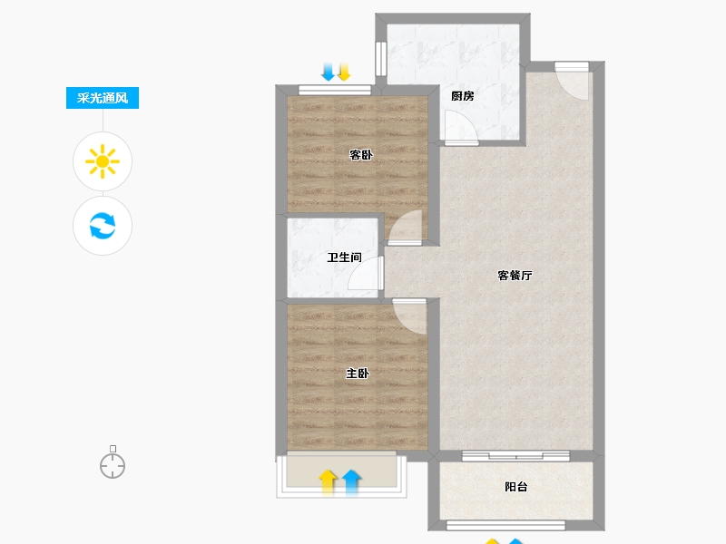 山东省-济南市-高铁熙水台-68.18-户型库-采光通风