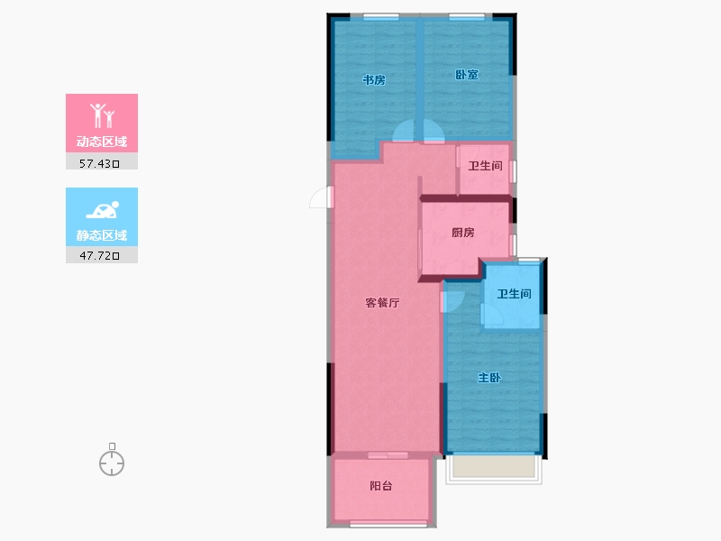 河南省-郑州市-远洋·沁园-93.60-户型库-动静分区