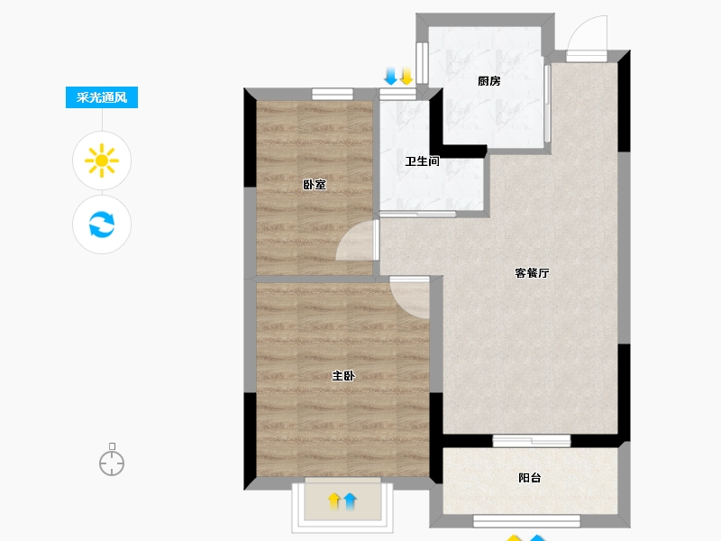 浙江省-嘉兴市-鸿翔天宸府-56.00-户型库-采光通风