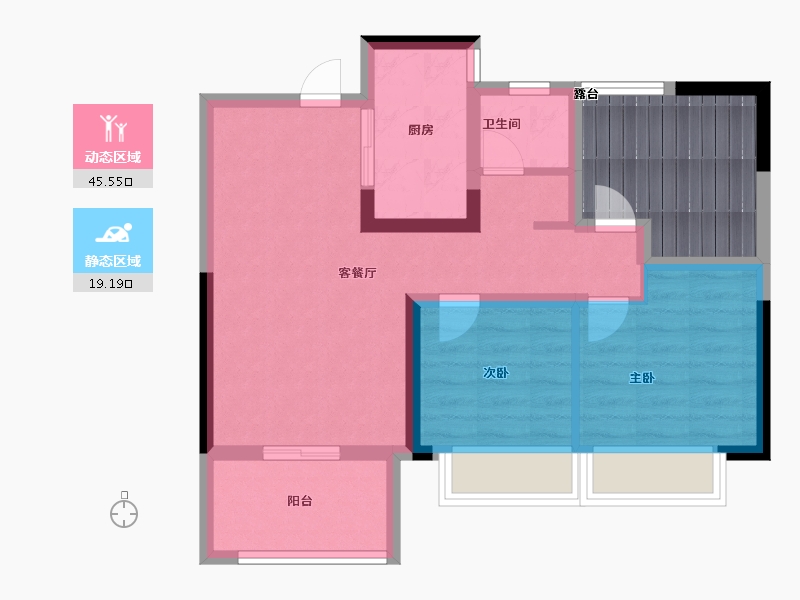 河南省-郑州市-远洋·沁园-65.60-户型库-动静分区