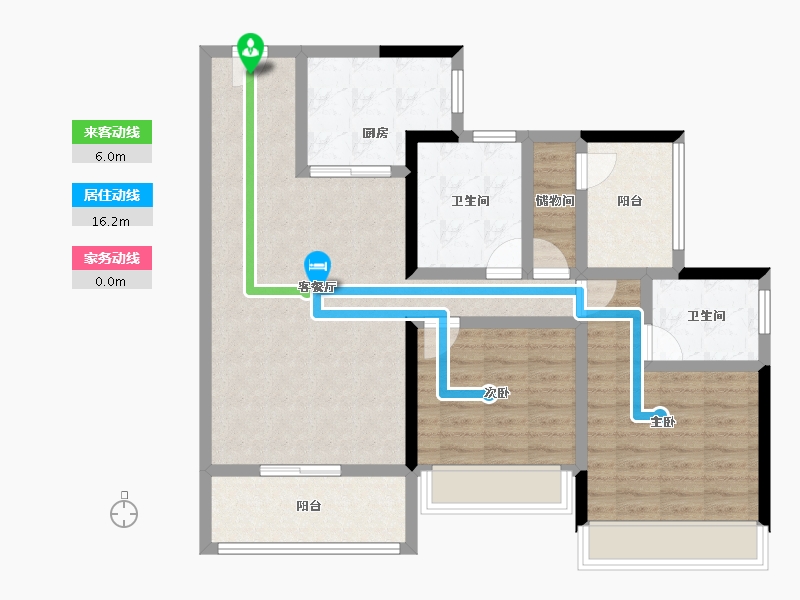 广东省-广州市-​领南星河荣誉-93.34-户型库-动静线