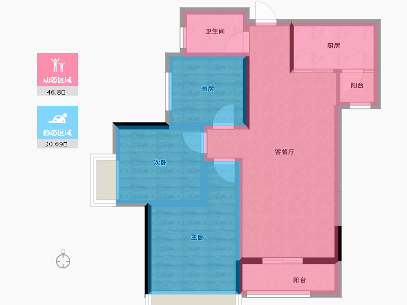 四川省-成都市-南山凌峯-68.08-户型库-动静分区