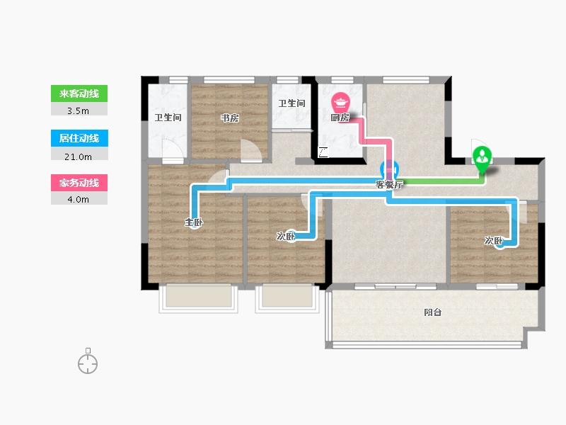 四川省-眉山市-碧桂园城央首府-125.00-户型库-动静线