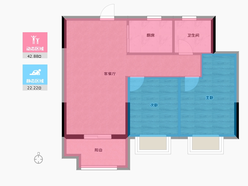 浙江省-嘉兴市-龙光·玫云华庭-57.85-户型库-动静分区