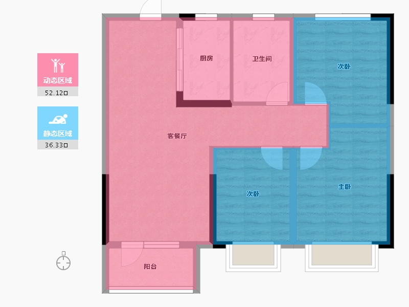 山西省-太原市-华润置地公元九里-78.89-户型库-动静分区