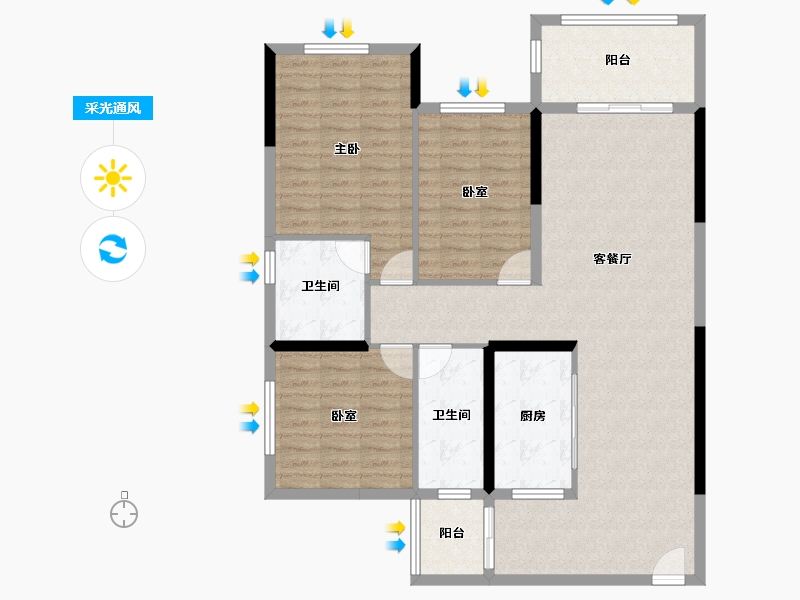 四川省-成都市-瀚城绿洲-112.19-户型库-采光通风