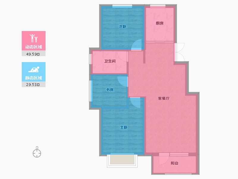 辽宁省-丹东市-江山和鳴-71.03-户型库-动静分区