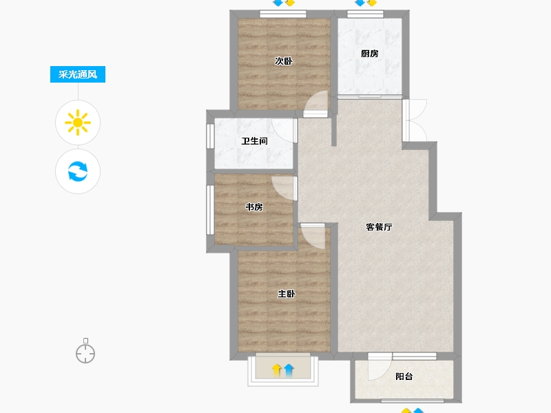 辽宁省-丹东市-江山和鳴-71.03-户型库-采光通风