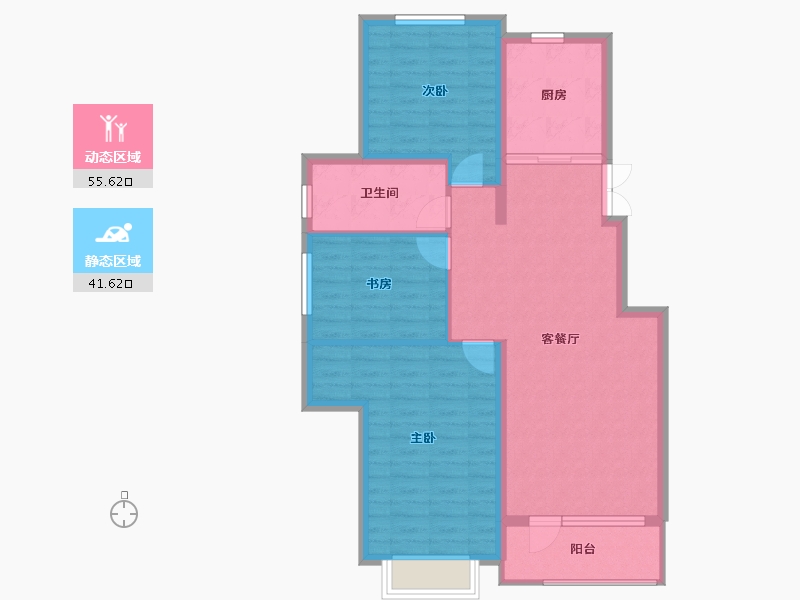 辽宁省-丹东市-江山和鳴-87.84-户型库-动静分区