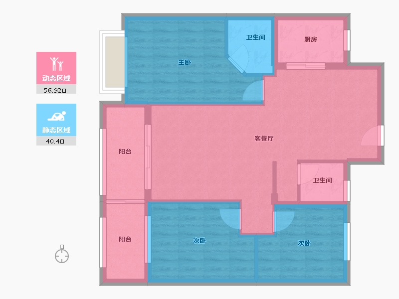 福建省-漳州市-龙江新苑-105.00-户型库-动静分区