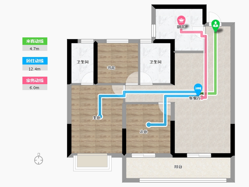 浙江省-金华市-都会文澜-78.40-户型库-动静线