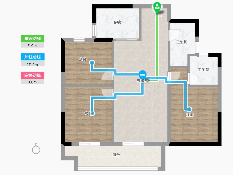 浙江省-金华市-美的云潮府-79.20-户型库-动静线