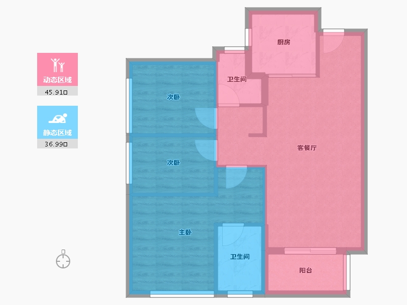 贵州省-贵阳市-万科翰林-74.68-户型库-动静分区