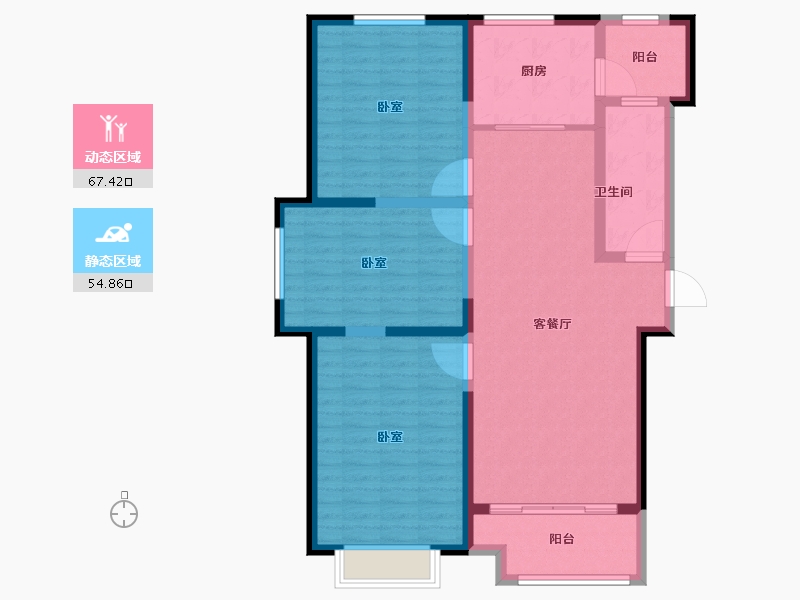 山东省-潍坊市-北大锦城-110.41-户型库-动静分区