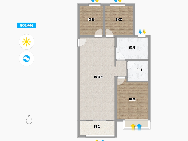 山东省-济南市-高铁熙水台-82.23-户型库-采光通风