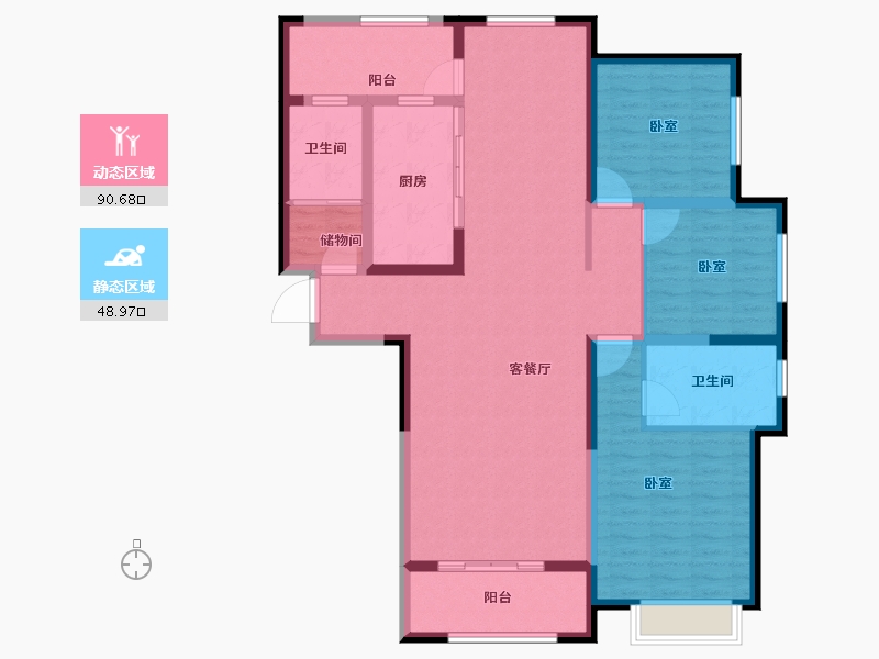 山东省-潍坊市-北大锦城-125.60-户型库-动静分区