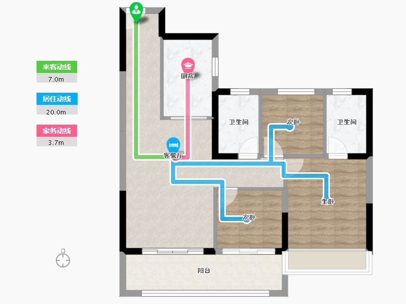 浙江省-湖州市-碧桂园云望里-78.01-户型库-动静线