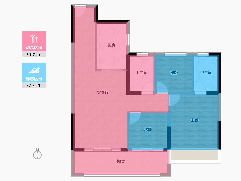 浙江省-湖州市-碧桂园云望里-78.01-户型库-动静分区