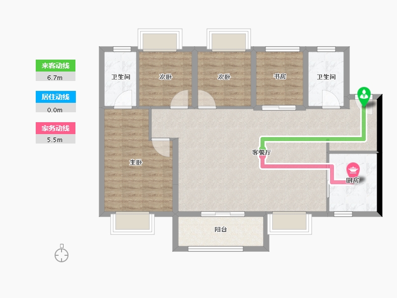 广东省-佛山市-美的玖峰广场-94.40-户型库-动静线