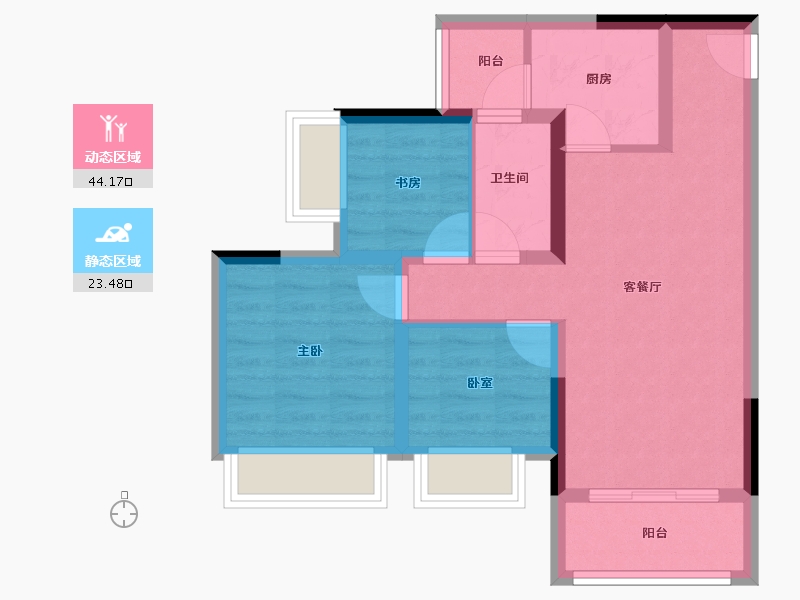 重庆-重庆市-中建滨江星城-59.18-户型库-动静分区