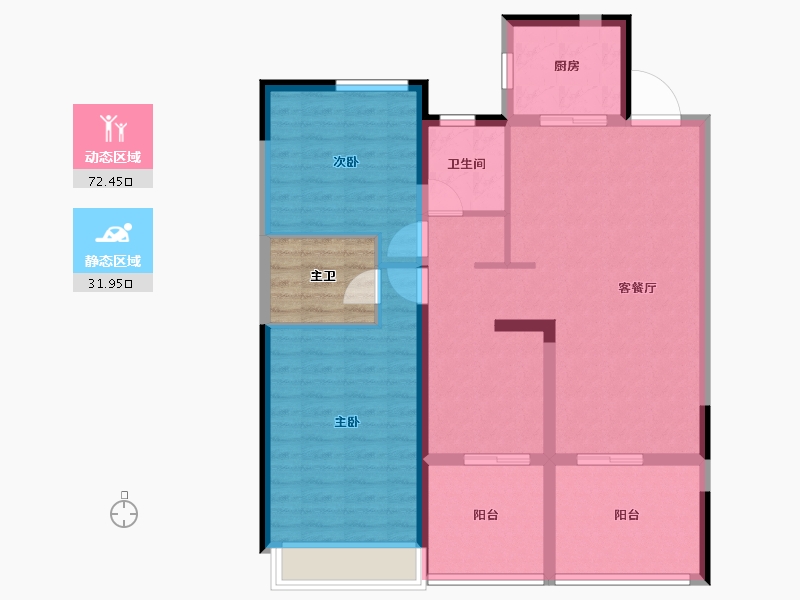 广东省-深圳市-越秀和樾府-98.40-户型库-动静分区