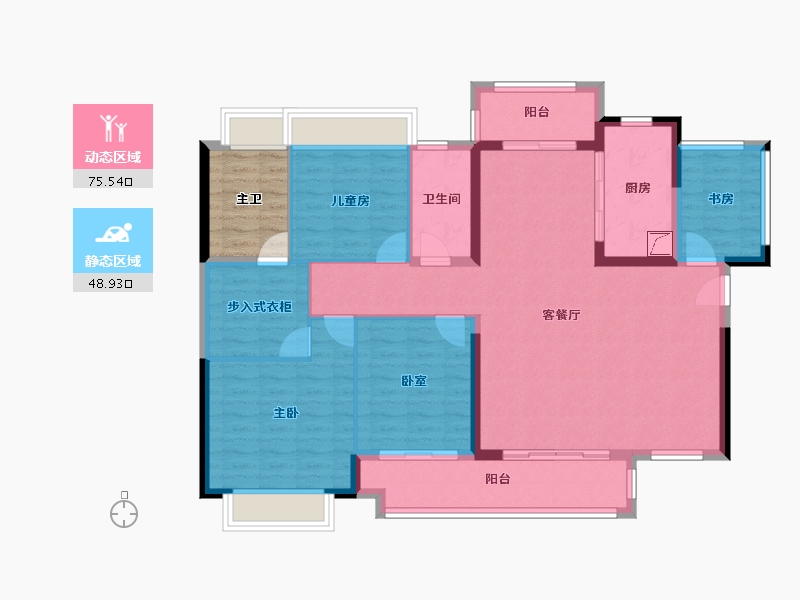 广东省-惠州市-新城香悦澜山-118.11-户型库-动静分区