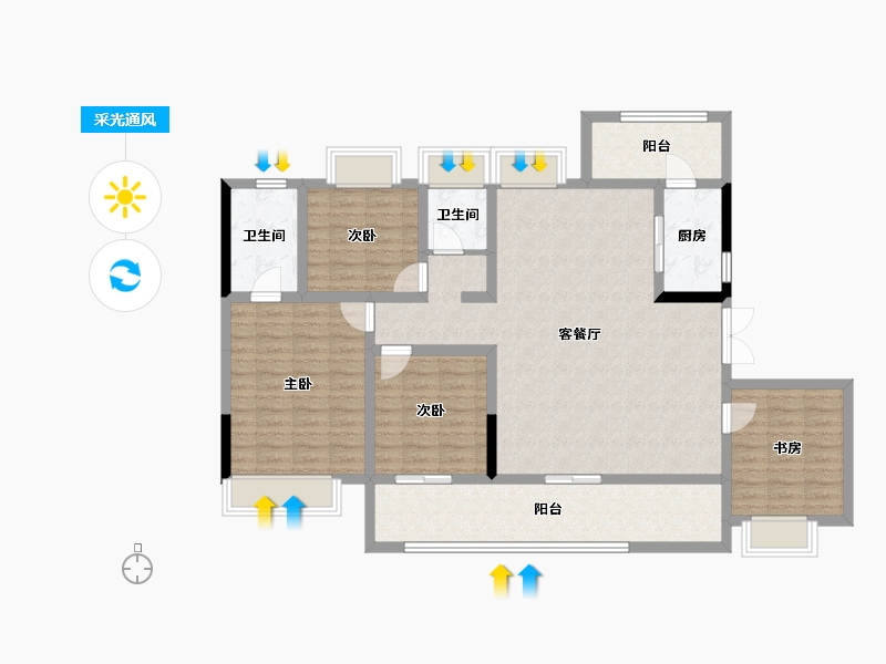 四川省-成都市-锦江绿道锦庐-122.80-户型库-采光通风