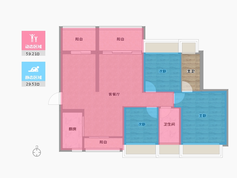 广东省-深圳市-越秀和樾府-83.02-户型库-动静分区