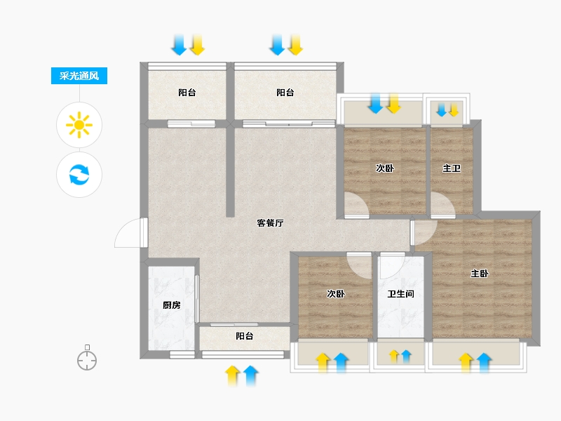 广东省-深圳市-越秀和樾府-83.02-户型库-采光通风