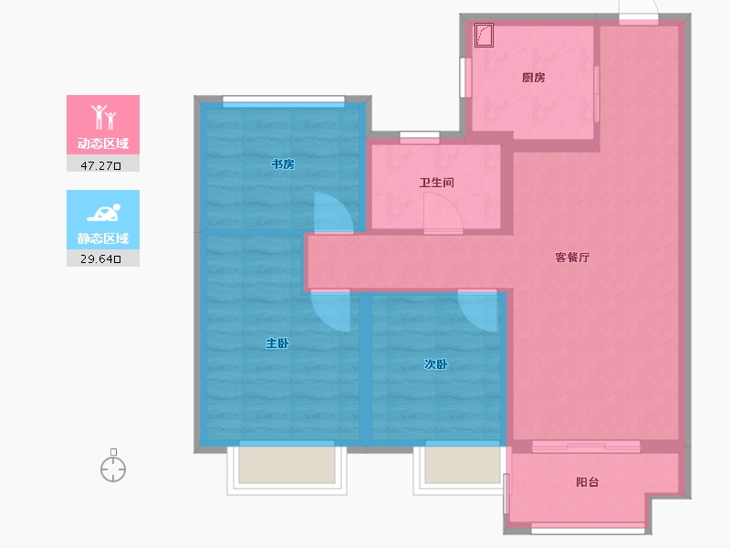 江苏省-苏州市-保利首开云璟花园-68.05-户型库-动静分区