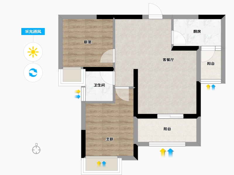 重庆-重庆市-银翔城-52.32-户型库-采光通风