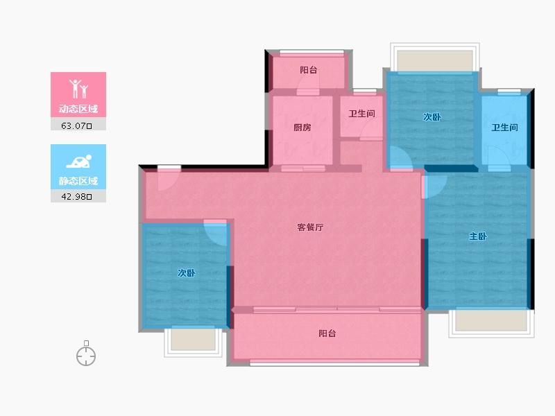 四川省-成都市-锦江绿道锦庐-94.72-户型库-动静分区