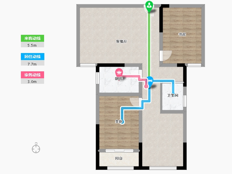 河南省-郑州市-正商宜家源-78.95-户型库-动静线