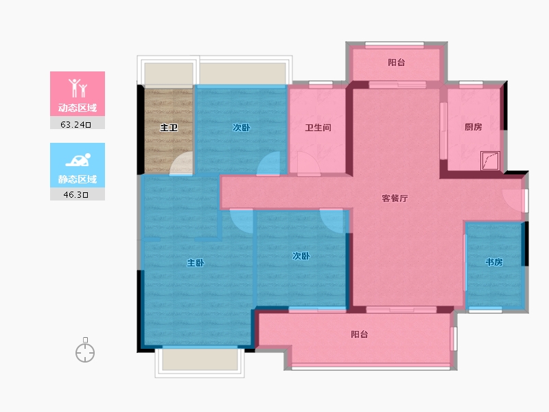 广东省-惠州市-新城香悦澜山-102.82-户型库-动静分区