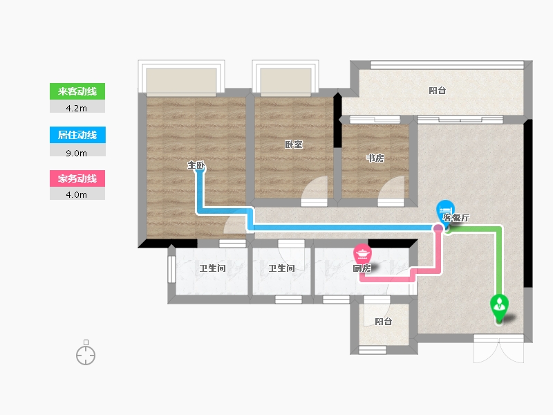 重庆-重庆市-中建滨江星城-69.00-户型库-动静线