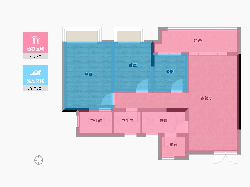 重庆-重庆市-中建滨江星城-69.00-户型库-动静分区