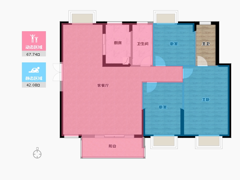 江西省-九江市-联泰·万泰城-105.60-户型库-动静分区