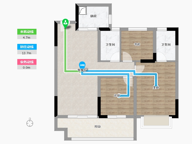 浙江省-宁波市-华鸿大发国琨府-77.25-户型库-动静线