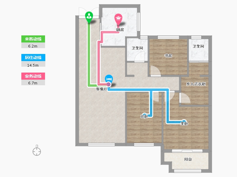 江苏省-徐州市-恒华长安府-91.20-户型库-动静线