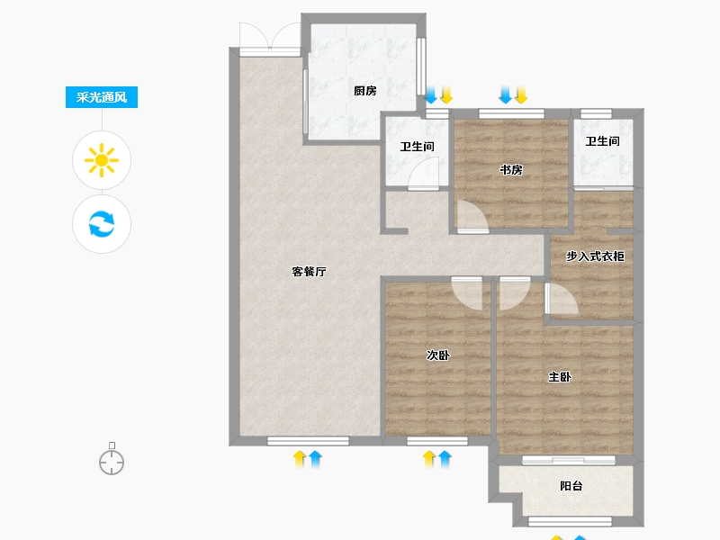 江苏省-徐州市-恒华长安府-91.20-户型库-采光通风