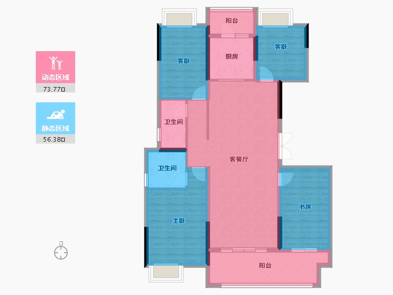 重庆-重庆市-中建滨江星城-117.21-户型库-动静分区