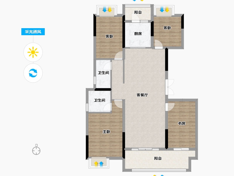 重庆-重庆市-中建滨江星城-117.21-户型库-采光通风