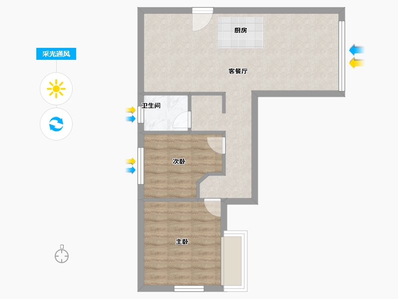 四川省-成都市-山那边水映汀洲-53.59-户型库-采光通风