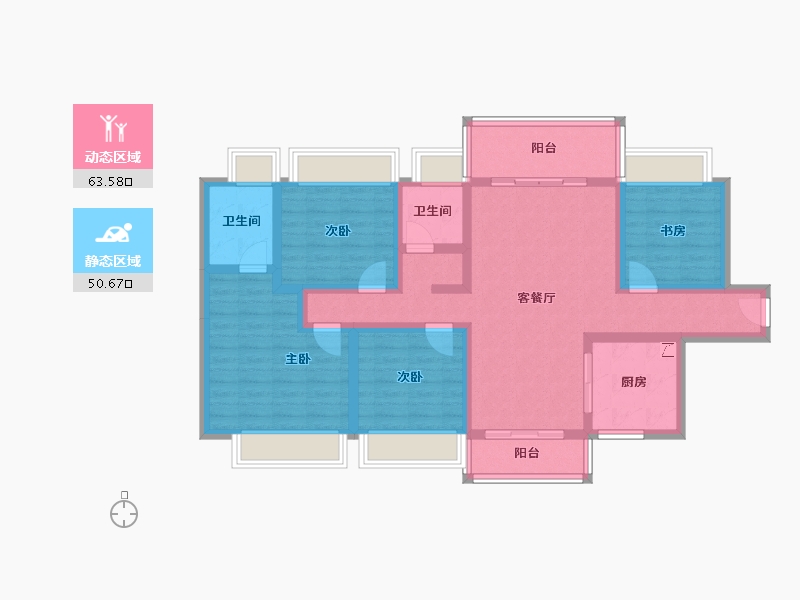 广东省-江门市-美的·樾山府-99.82-户型库-动静分区