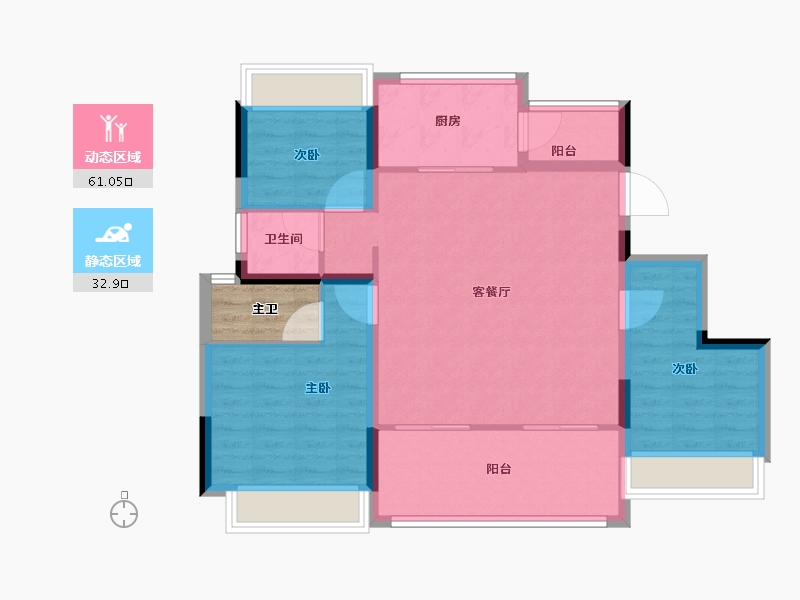 广东省-深圳市-越秀和樾府-88.00-户型库-动静分区